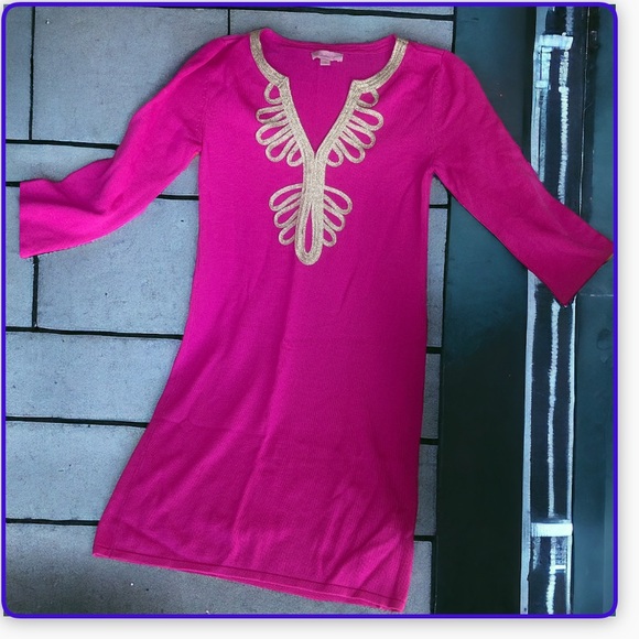Lilly Pulitzer Merino Wool Dress Hot Pink - Picture 1 of 2